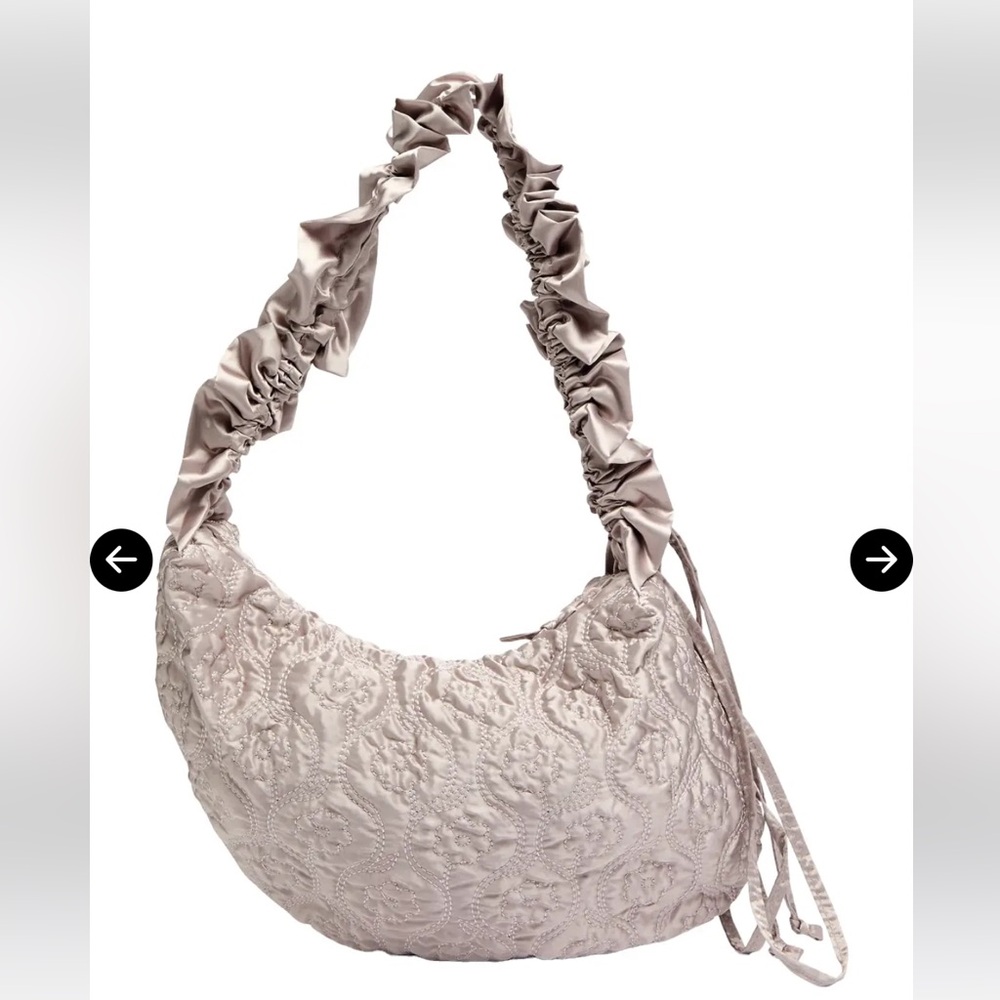 Damson madder ruched satin kidney bag